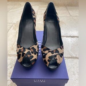 Stuart Weitzman Calfhair Peep Toe Pump